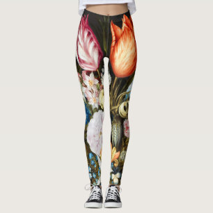 Vintage Blume in einem Glas von Ambrosius Bosschae Leggings