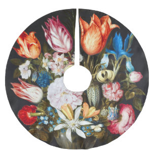 Vintage Blume in einem Glas von Ambrosius Bosschae Polyester Weihnachtsbaumdecke