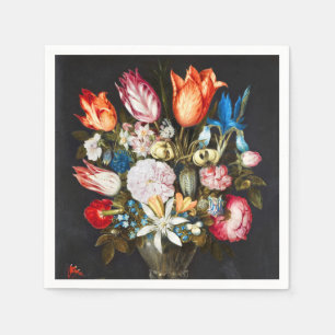 Vintage Blume in einem Glas von Ambrosius Bosschae Serviette