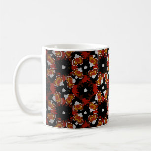 Vintage Blume in Rot, Braun und Rot  Kaffeetasse