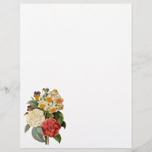 Vintage Blume, Kamelien und Narzissen, Redoute