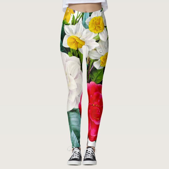 Vintage Blume Leggings (Vorderseite)