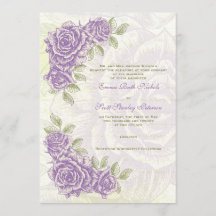 Vintage Blume lila Rose Einladung
