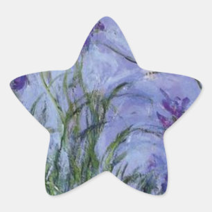 Vintage Blume lilac-irises-1917 monet. Stern-Aufkleber