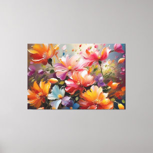Vintage Blume Malerei Moderne Drehung Leinwanddruck