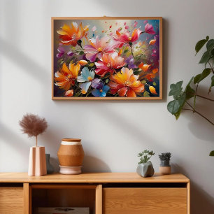 Vintage Blume Malerei Moderne Drehung Poster