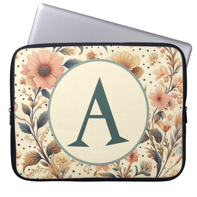 Vintage Blume Medley: Benutzerdefiniert Laptopschutzhülle (Vorderseite)