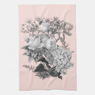 Vintage Blume mit Dusty Pink Geschirrtuch
