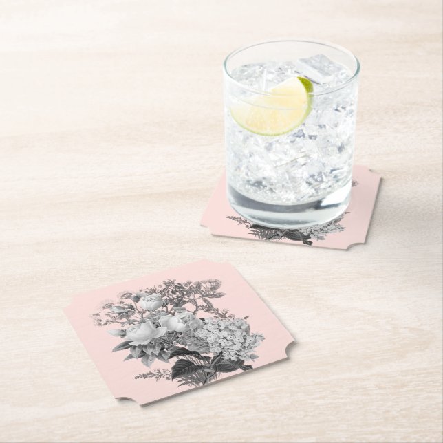 Vintage Blume mit Dusty Pink Untersetzer (Vor Ort)