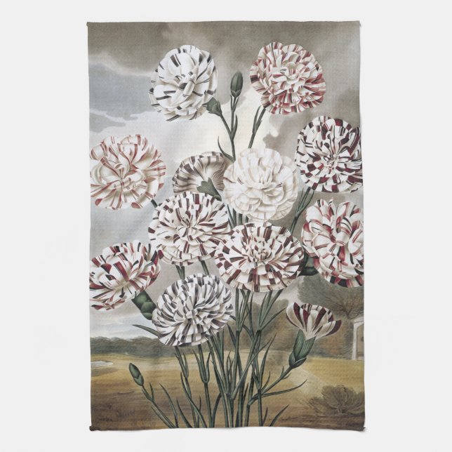 Vintage Blume mit variierter Narbenkarnation mit g Geschirrtuch (Vertikal)