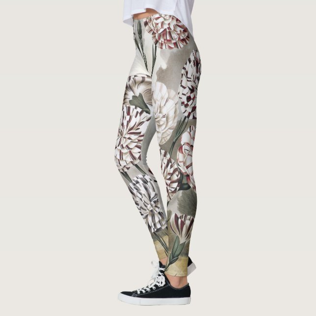 Vintage Blume mit variierter Narbenkarnation mit g Leggings (Links)