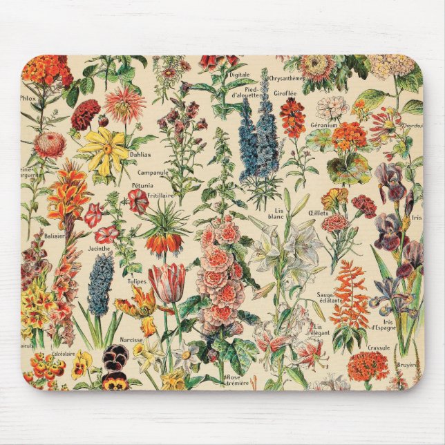 Vintage Blume Mousepad (Vorne)