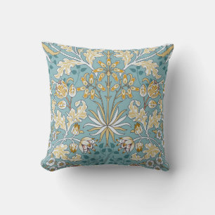 Vintage Blume, nahtlos blaue Blattspalte Kissen