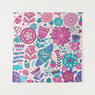 Vintage Blume Nahtlose botanische Struktur, Wandteppich