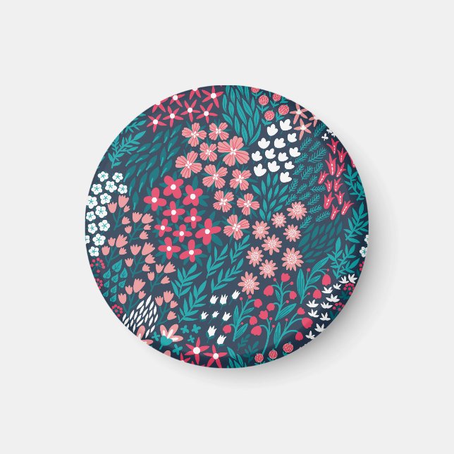 Vintage Blume Nahtlose Textur. Magnet (Vorne)