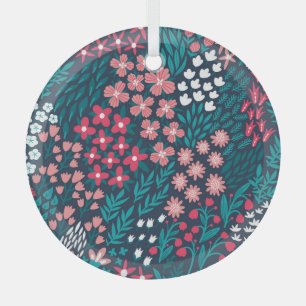 Vintage Blume Nahtlose Textur. Ornament Aus Glas