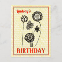 Vintage Blume Name für die Anpassung der Blumenzel