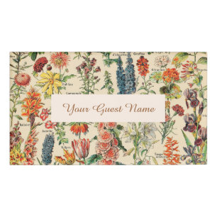 Vintage Blume Namenschild
