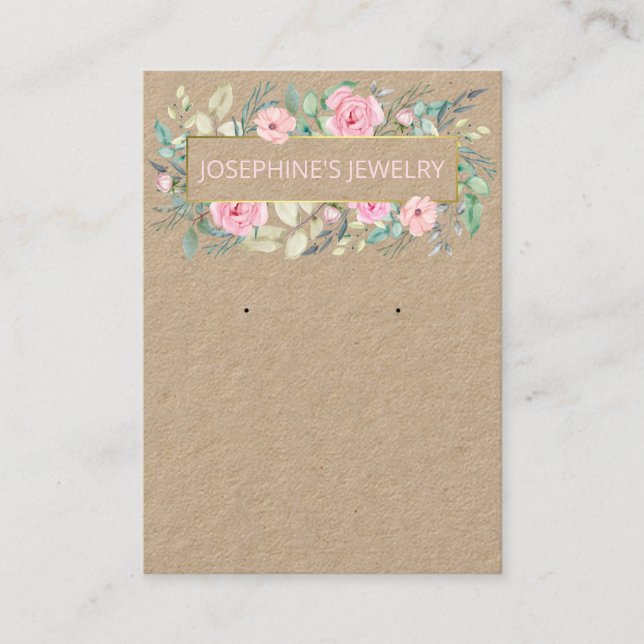 Vintage Blume - Nekklace & Earring Display Visitenkarte (Vorderseite)