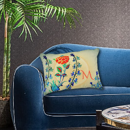 Vintage Blume Nelken Mit Monogramm Dekokissen