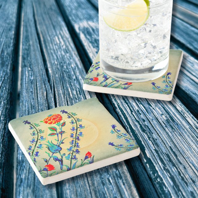 Vintage Blume Nelken Mit Monogramm Steinuntersetzer (Von Creator hochgeladen)