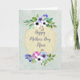 Vintage Blume Niece Happy Mother Day Card Karte