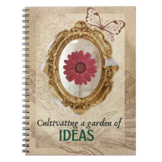Vintage Blume Notebook Kulturgarten der Idee Notizblock