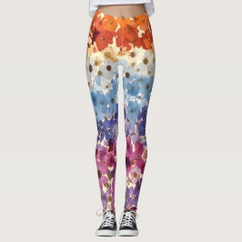 Vintage Blume Ombre Leggings