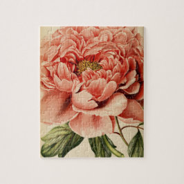 Vintage Blume Peony Nature Einzigartiger Spaß Kuns Puzzle
