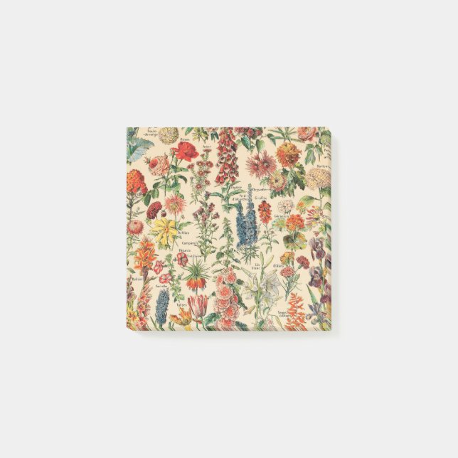 Vintage Blume Post-it Klebezettel (Vorderseite)