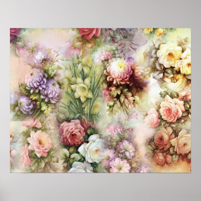 Vintage Blume Poster (Vorne)