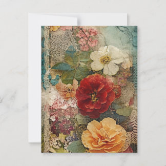 Vintage Blume Postkarte