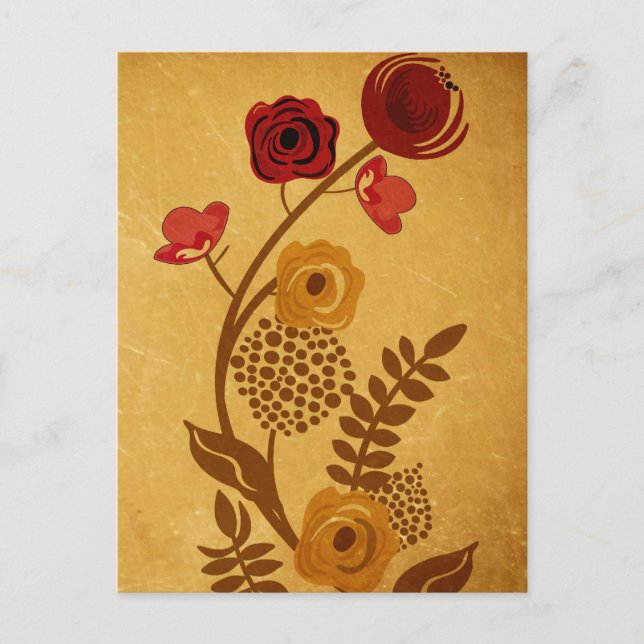 Vintage Blume Postkarte (Vorderseite)