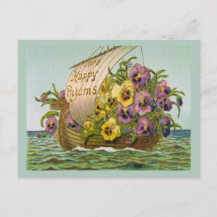 Vintage Blume Postkarte