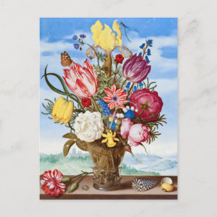 Vintage Blume Postkarte