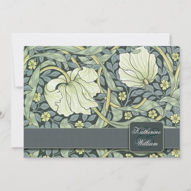 Vintage Blume Probe Dinner Einladungen (Vorderseite)