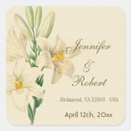 Vintage Blume Quadratischer Aufkleber