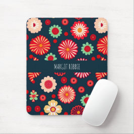 Vintage Blume Rainbow Retro Blumenmuster Mousepad