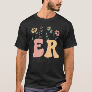 Vintage-Blume Retro Groovy Notfallkrankenschwester T-Shirt