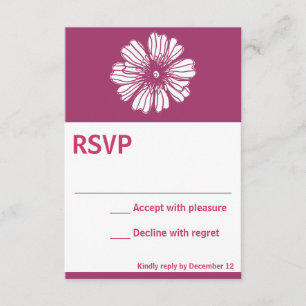 Vintage Blume Rosa RSVP-Karte RSVP Karte