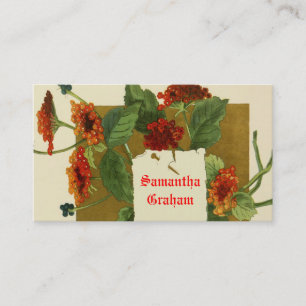 Vintage Blume Rot Orange Visitenkarte