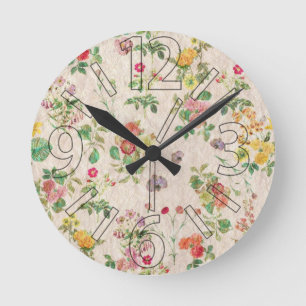 Vintage Blume Runde Wanduhr