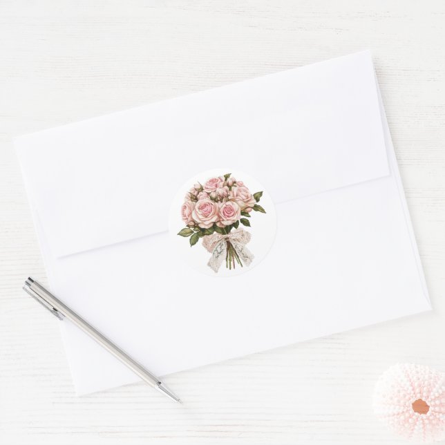 Vintage Blume Runder Aufkleber (Umschlag)