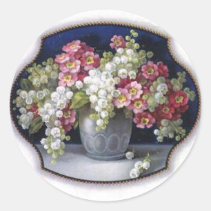 Vintage Blume Runder Aufkleber