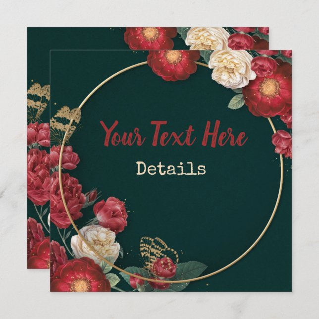 Vintage Blume Save the Date (Vorne/Hinten)