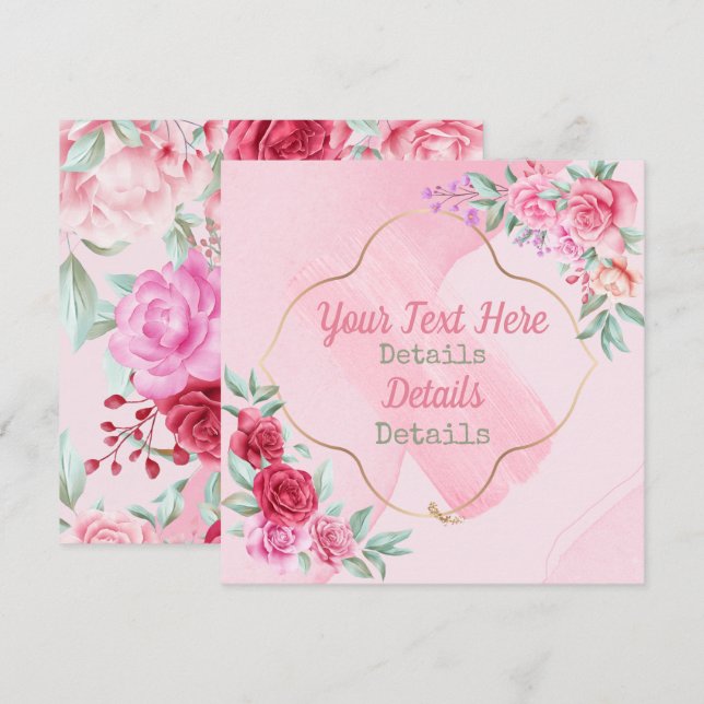 Vintage Blume Save the Date (Vorne/Hinten)