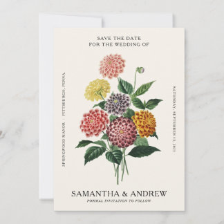 Vintage Blume Save the Date Einladung