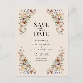 Vintage Blume Save the Date Postkarte