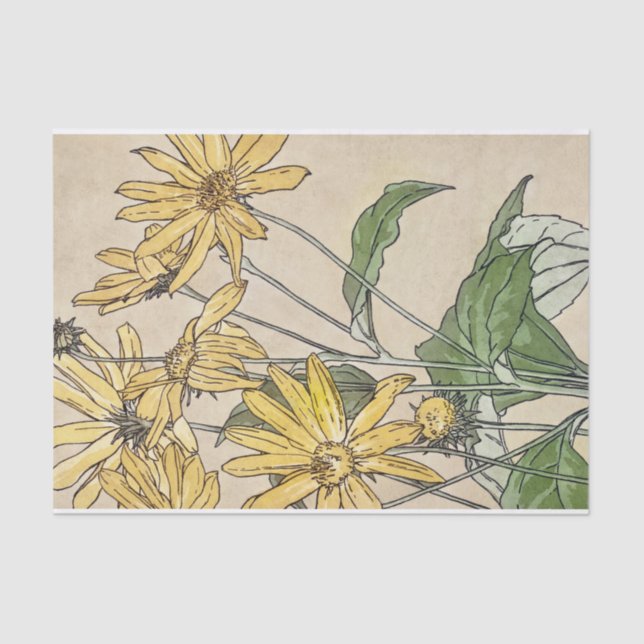 Vintage Blume Seidenpapier (Vorderseite)