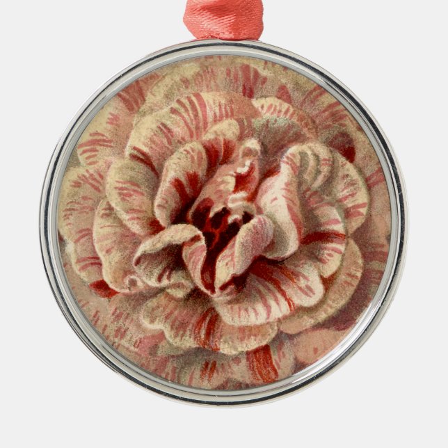 Vintage Blume Silbernes Ornament (Vorne)
